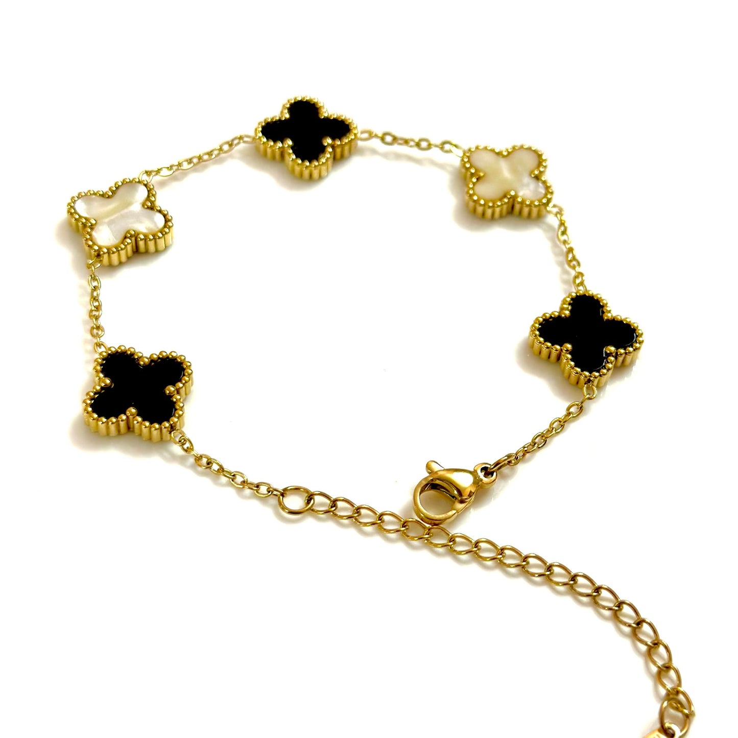 B&W- FOUR CLOVER BRACELET