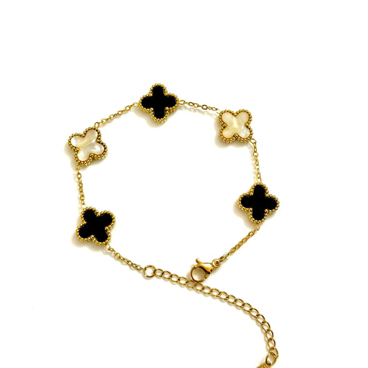 B&W- FOUR CLOVER BRACELET